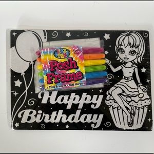•Vtg Lisa Frank Posh Picture Frame Happy Birthday•